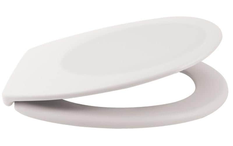 Spirella Toilettensitz – ABS, Duroplast, weiss matt, verlängert, mit Deckel, Soft-Close, 37,1 × 45,5 cm