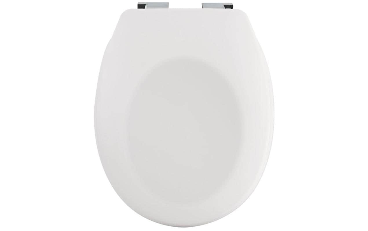 Spirella Toilettensitz – ABS, Duroplast, weiss matt, verlängert, mit Deckel, Soft-Close, 37,1 × 45,5 cm