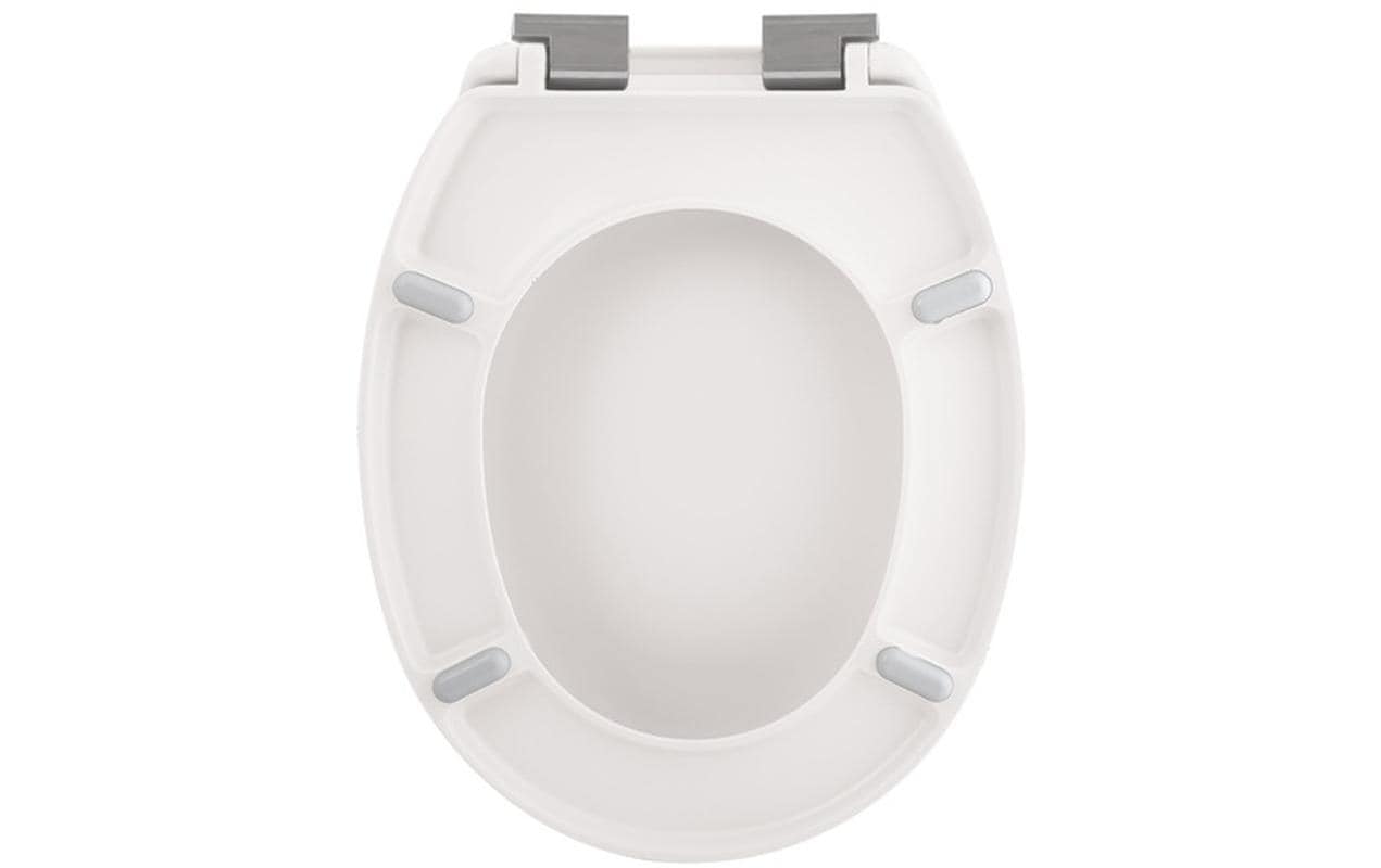 Spirella Toilettensitz – ABS, Duroplast, weiss matt, verlängert, mit Deckel, Soft-Close, 37,1 × 45,5 cm