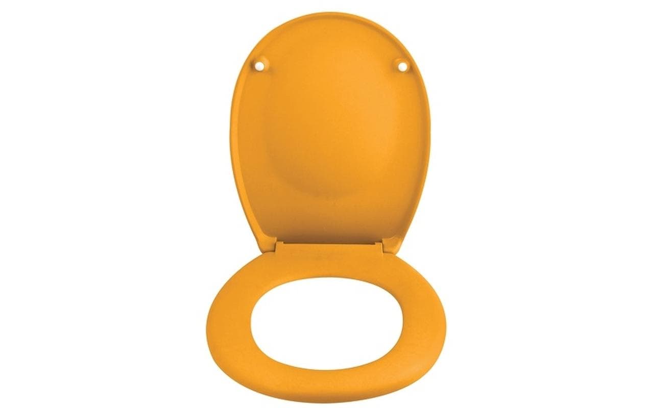 Spirella Toilettensitz – ABS, Duroplast, Gelb, mit Deckel, Soft-Close, verlängert, 37,3 × 45,5 cm