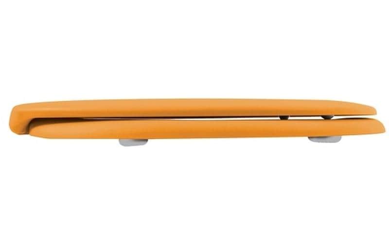 Spirella Toilettensitz – ABS, Duroplast, Gelb, mit Deckel, Soft-Close, verlängert, 37,3 × 45,5 cm