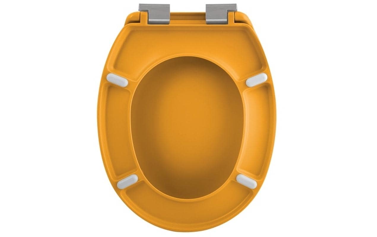 Spirella Toilettensitz – ABS, Duroplast, Gelb, mit Deckel, Soft-Close, verlängert, 37,3 × 45,5 cm