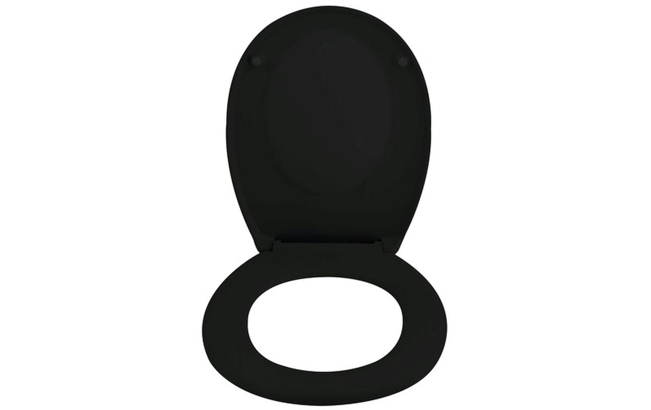 Spirella Neela – Toilettensitz – ABS, Duroplast, schwarz matt, mit Deckel, Soft-Close-System, 37,3 × 45,5 cm