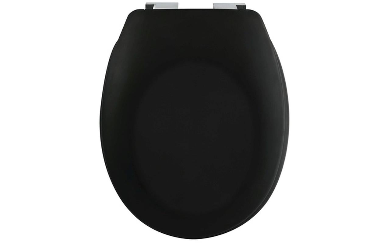 Spirella Neela – Toilettensitz – ABS, Duroplast, schwarz matt, mit Deckel, Soft-Close-System, 37,3 × 45,5 cm