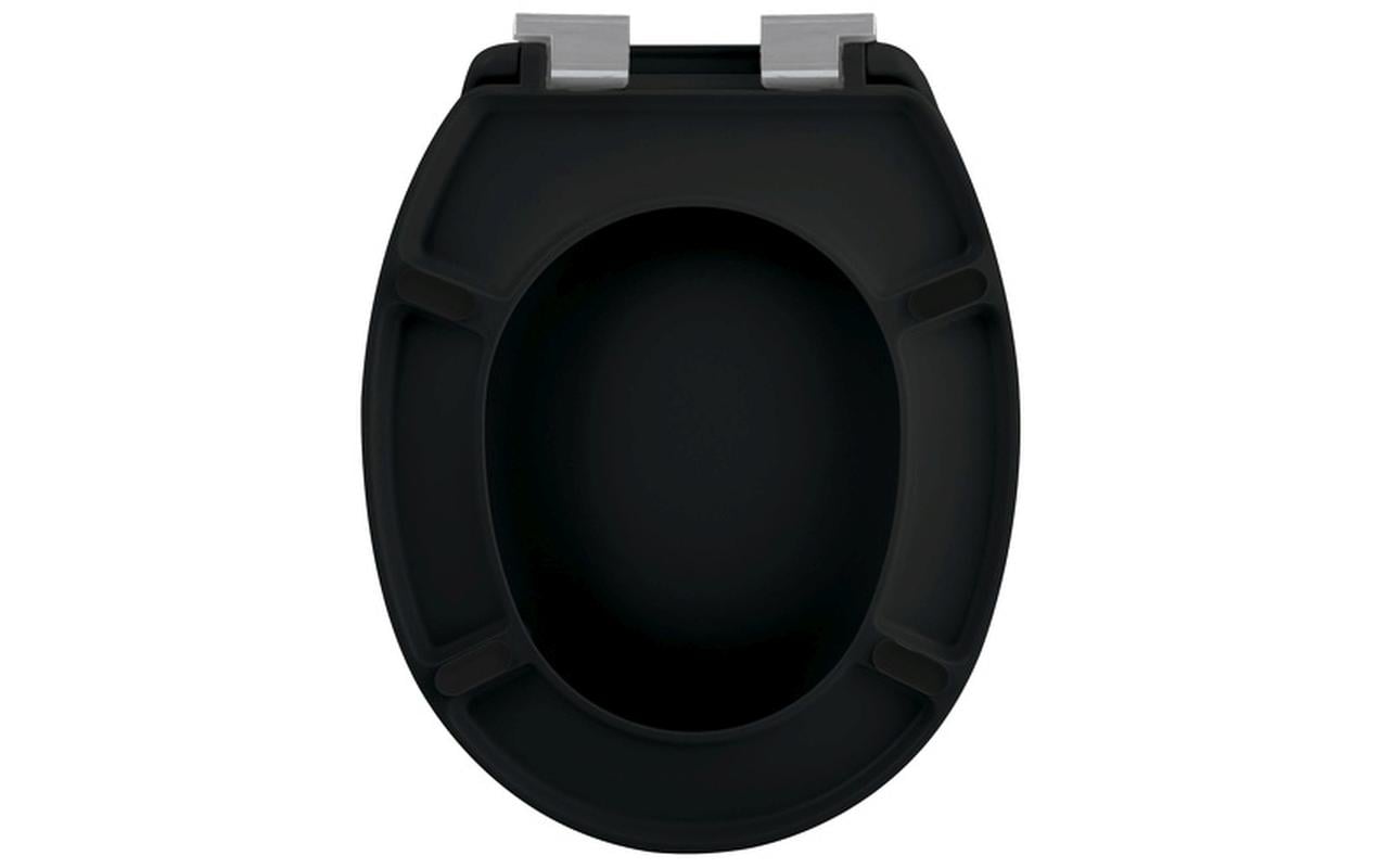 Spirella Neela – Toilettensitz – ABS, Duroplast, schwarz matt, mit Deckel, Soft-Close-System, 37,3 × 45,5 cm