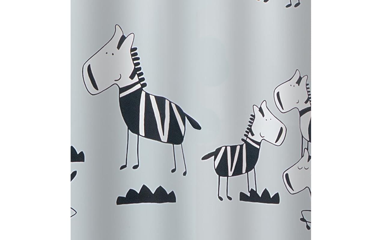 Spirella Duschvorhang – 180×200 cm, Polyester, Muster, Schwarz/Grau