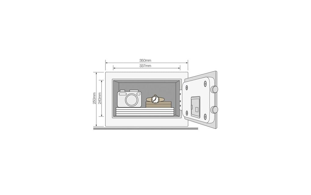 Yale Tresor – mit Zahlenschloss, Stahl, schwarz, 350 × 300 × 250 mm