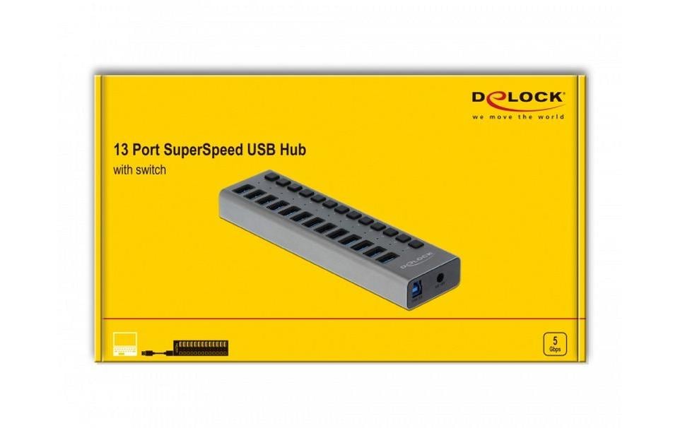 DeLOCK USB-Hub – USB 3.0, 13× USB-A