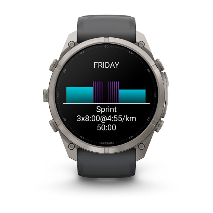 Garmin fēnix 9 Pro 47 mm GPS – Titan Grau, Silikon, Graphit, 100 m, für Android, iOS