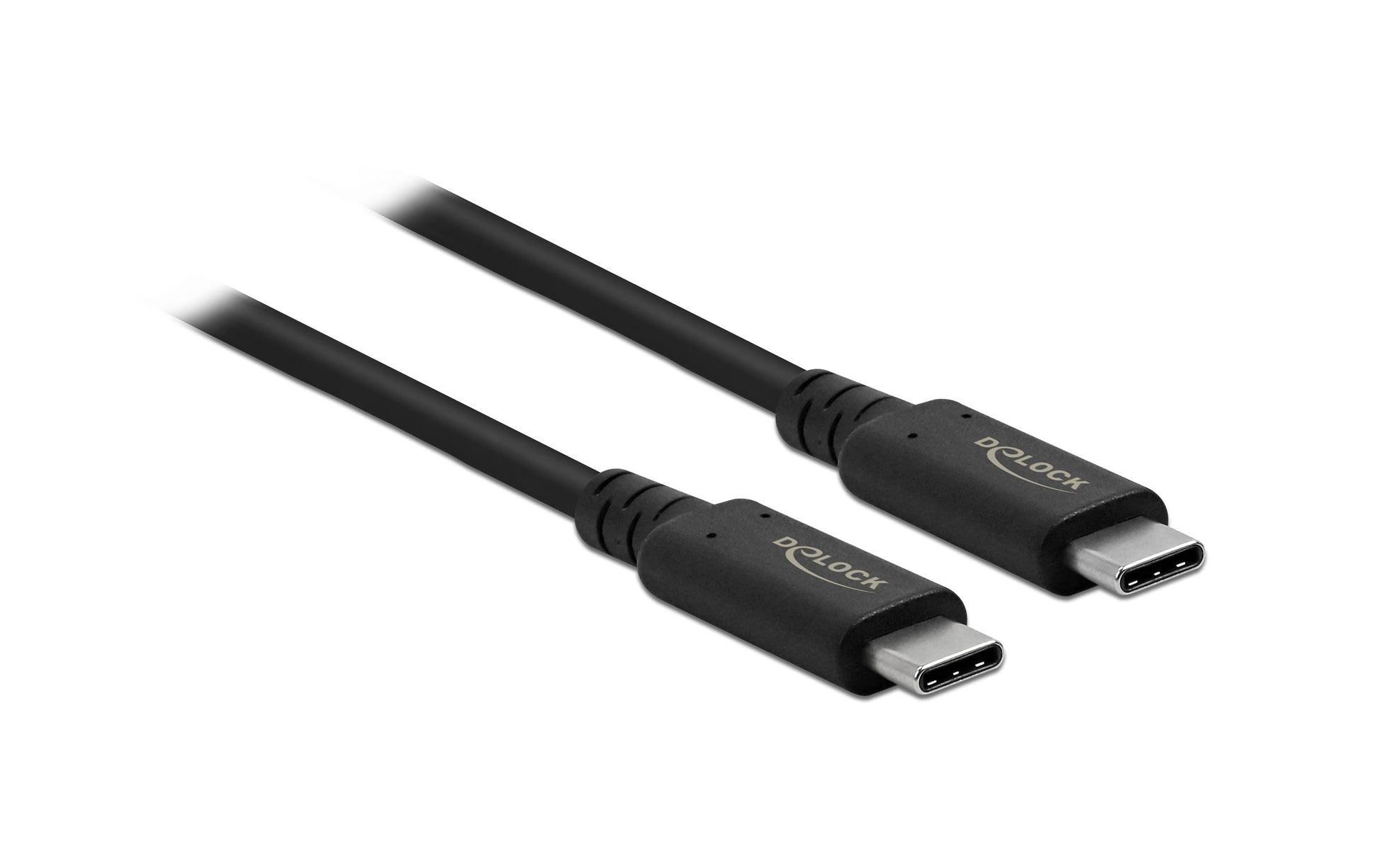 DeLOCK USB-C auf USB-C Kabel – USB4 40 Gbit/s – 0,8 m – PD 100 W – USB‑IF zertifiziert – Schwarz