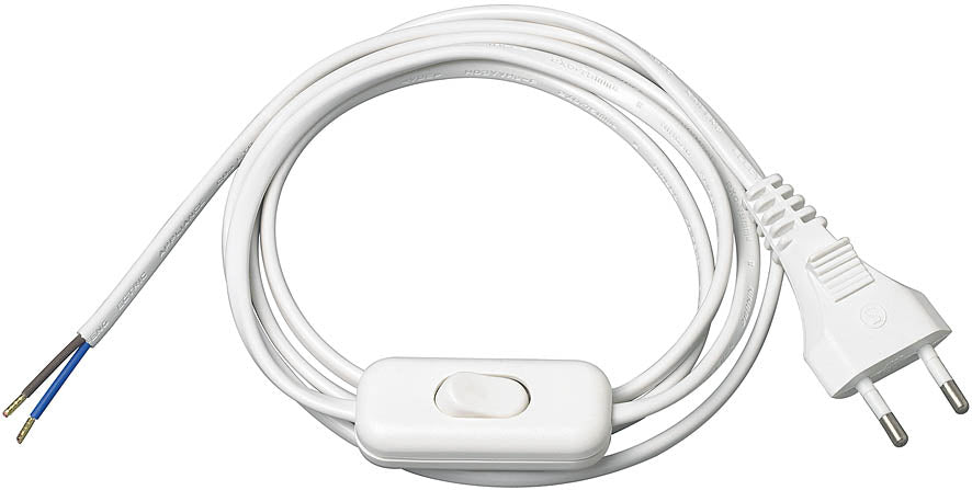 Brennenstuhl Verlängerungskabel – T26 offen, 1,5 m, mit Schalter, 2,5 A, H05VV-F 3G 0,75 mm², Weiss