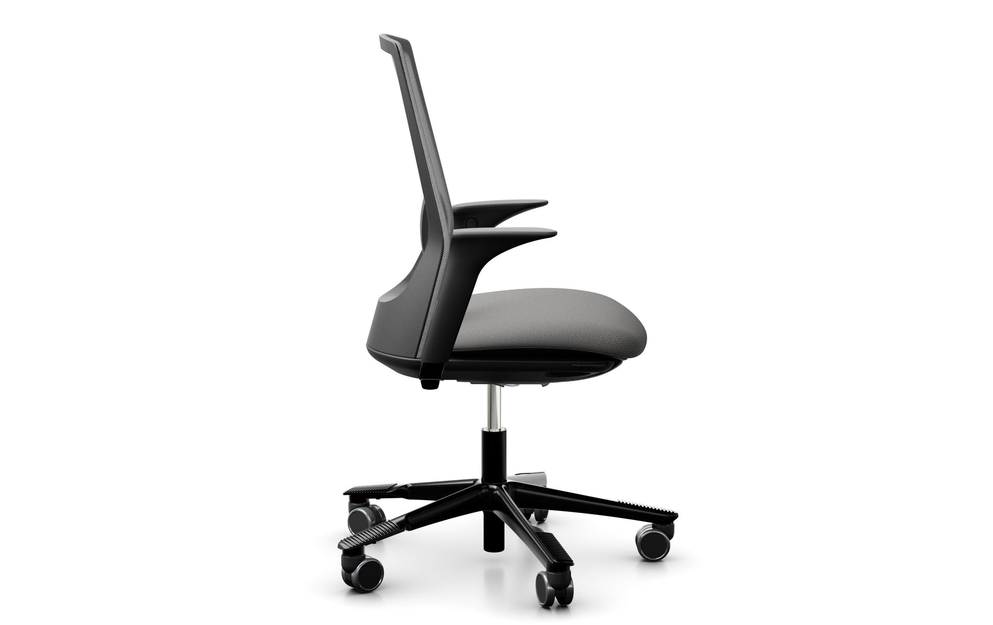 HÅG Bürostuhl Futu Mesh 1100 – 110 kg, grau/schwarz, Aluminium-Fuss