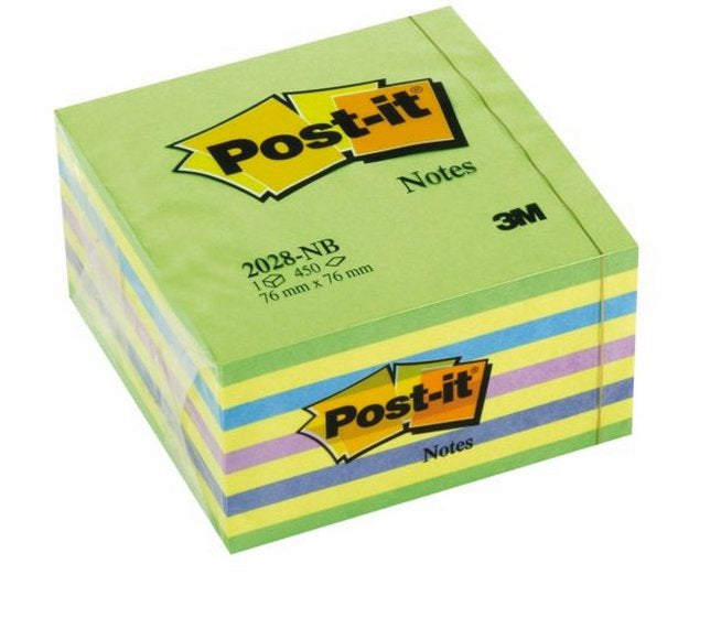 Post-it Haftnotizen – 76×76 mm – mehrfarbig (blau, grün), 450 Blatt, PEFC