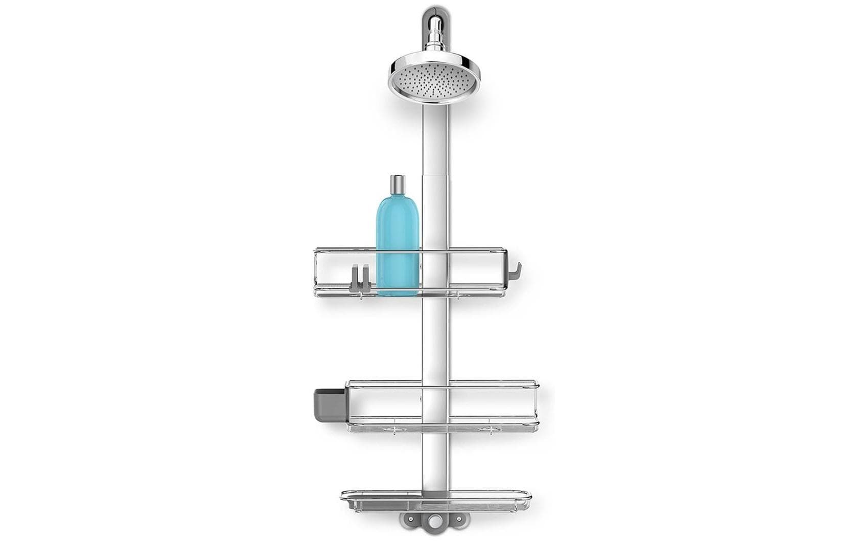 simplehuman Aufbewahrungsbox (Bad) BT1099 – Aluminium/Edelstahl, 36,7×15×70 cm, Silber