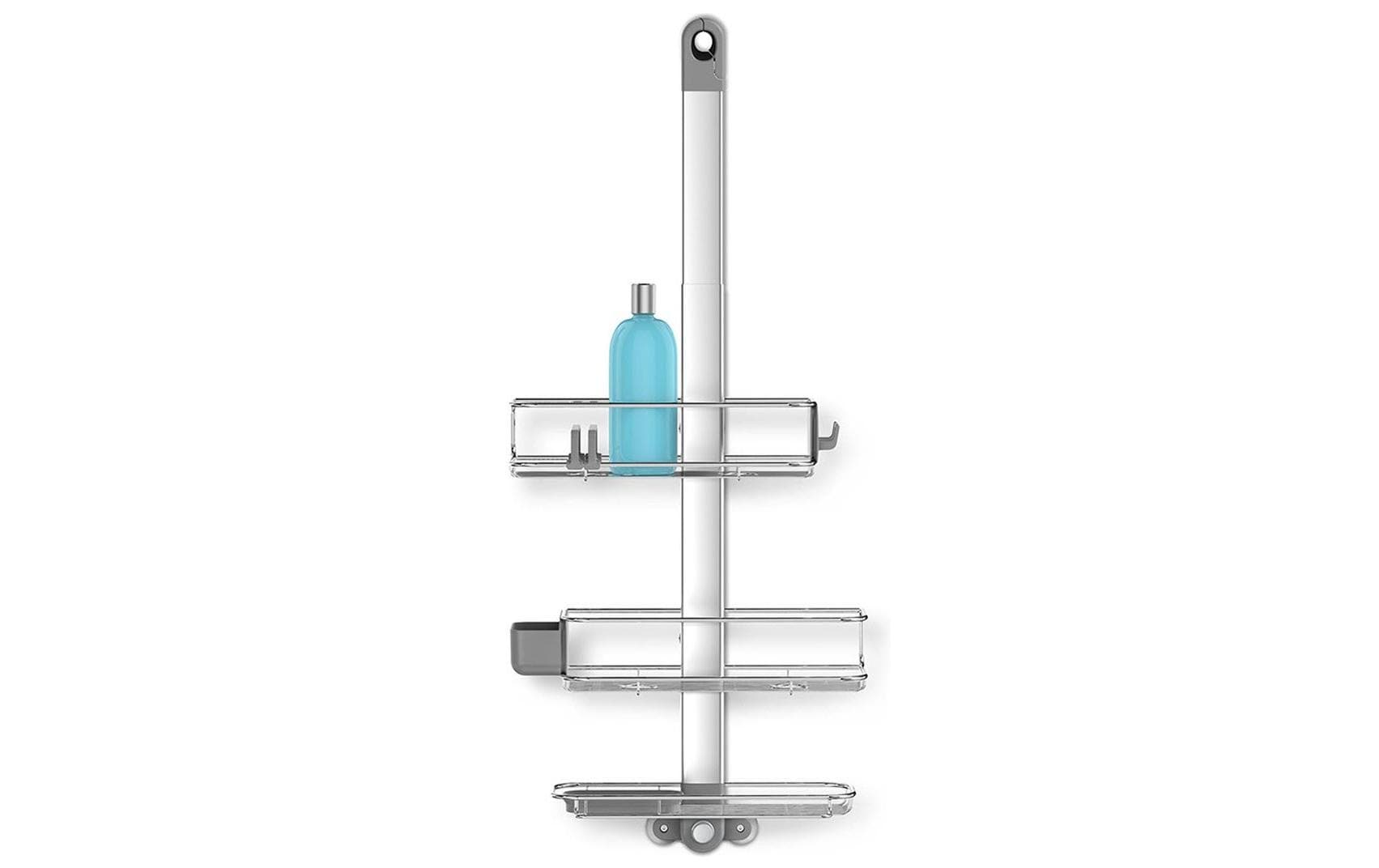 simplehuman Aufbewahrungsbox (Bad) BT1099 – Aluminium/Edelstahl, 36,7×15×70 cm, Silber