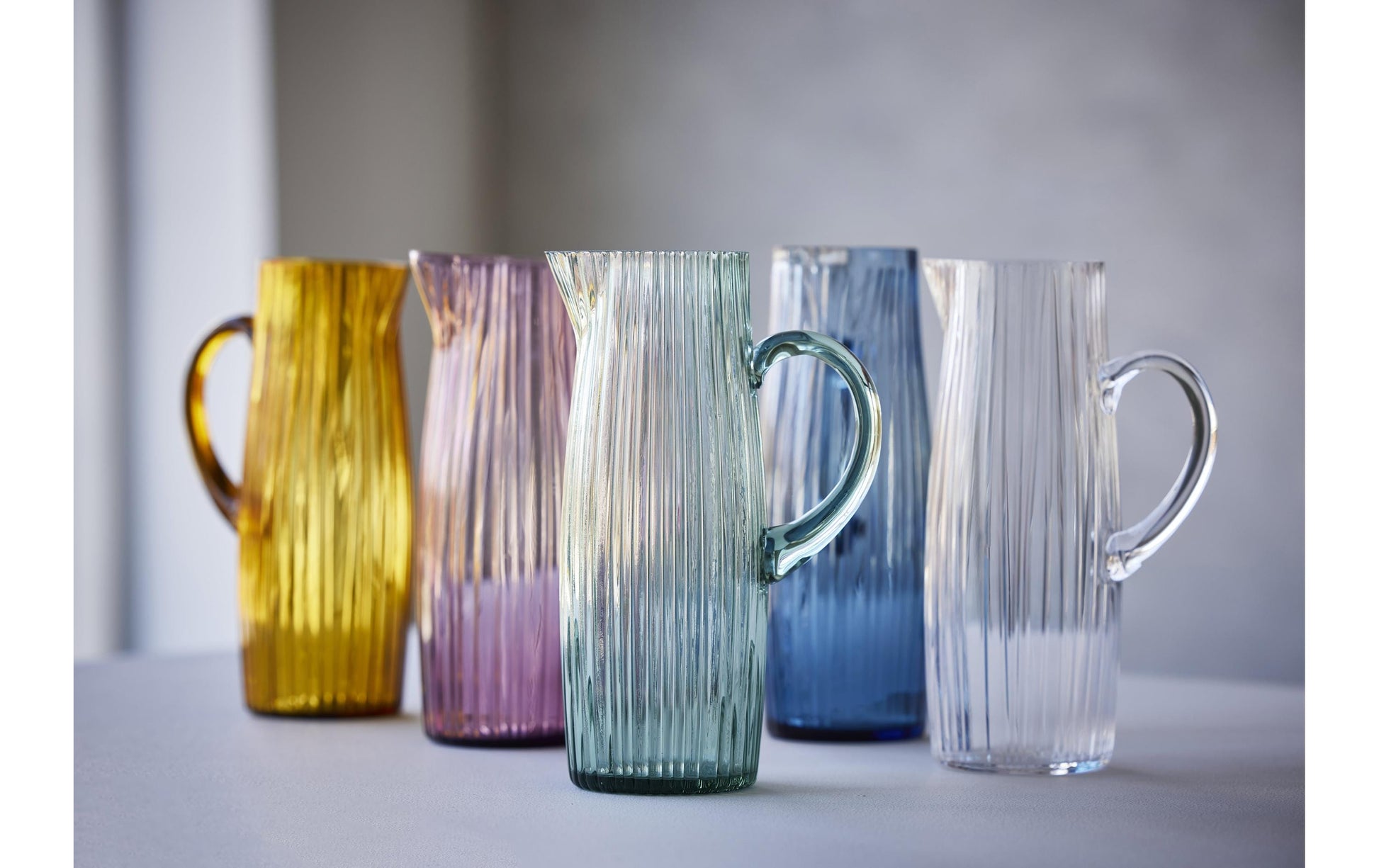 BITZ Karaffe – 1,2 l, Ø 9,6 cm, H 25,0 cm, Glas, Rosa, spülmaschinenfest, mikrowellengeeignet