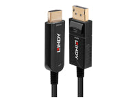 Lindy DisplayPort auf HDMI Adapter, DP 1.2, 18 Gbit/s, 30 m, Glasfaser