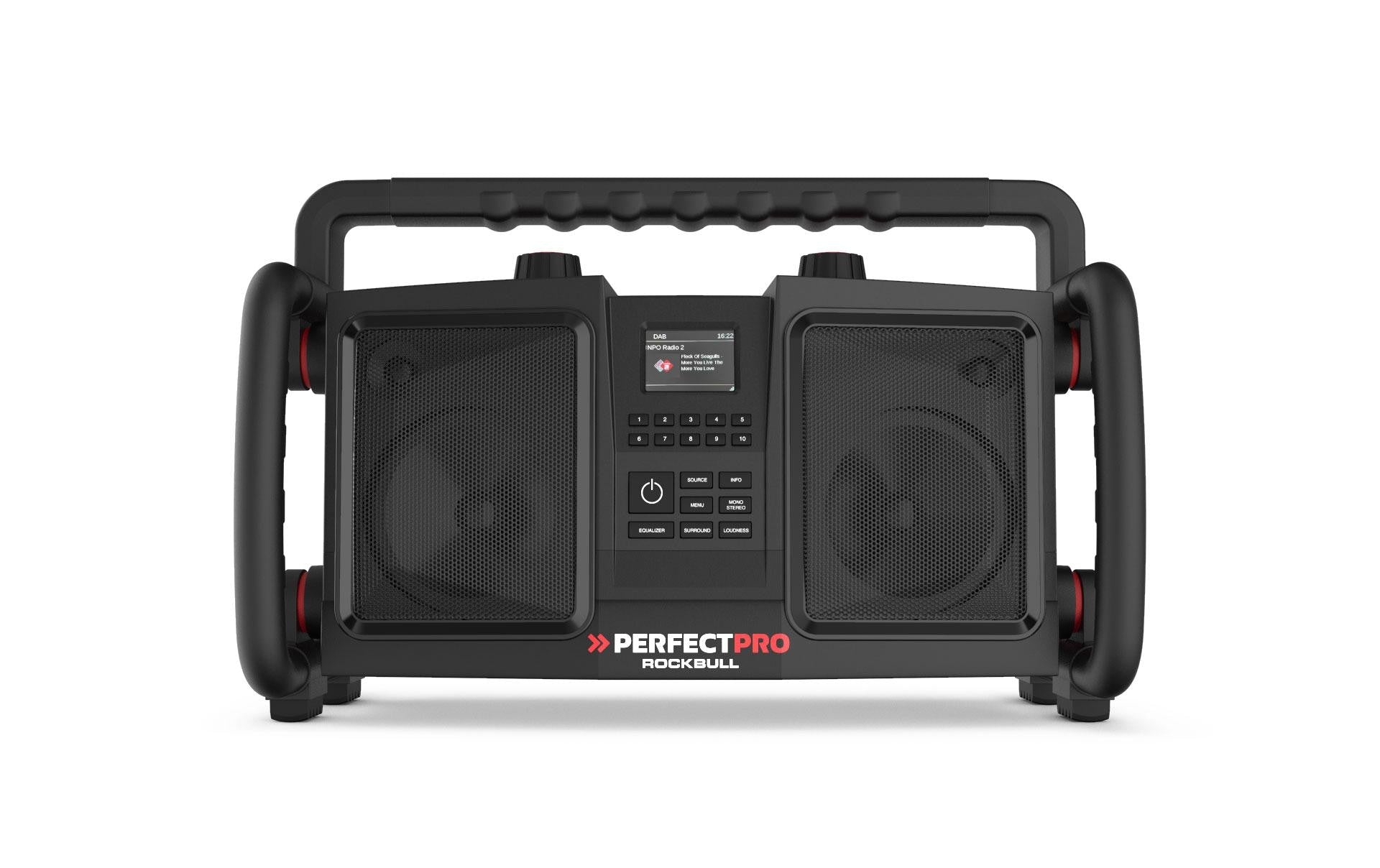 Perfectpro ROCKBULL – Baustellenradio – DAB+, Bluetooth, IP65, Akkubetrieb – Schwarz