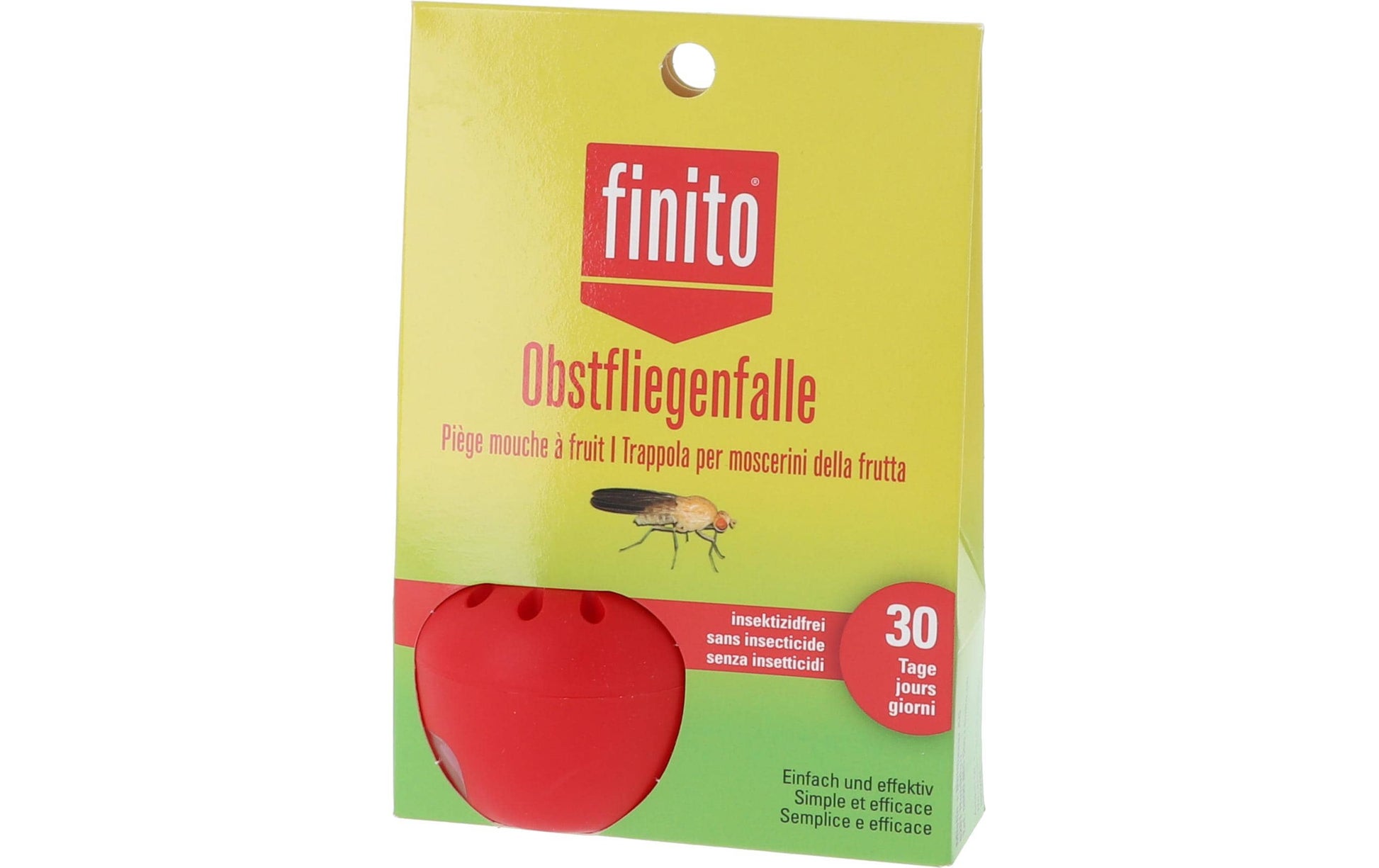 finito Insektenfalle Obstfliegenfalle – 10 × 14 cm – Rot – für Obstfliegen