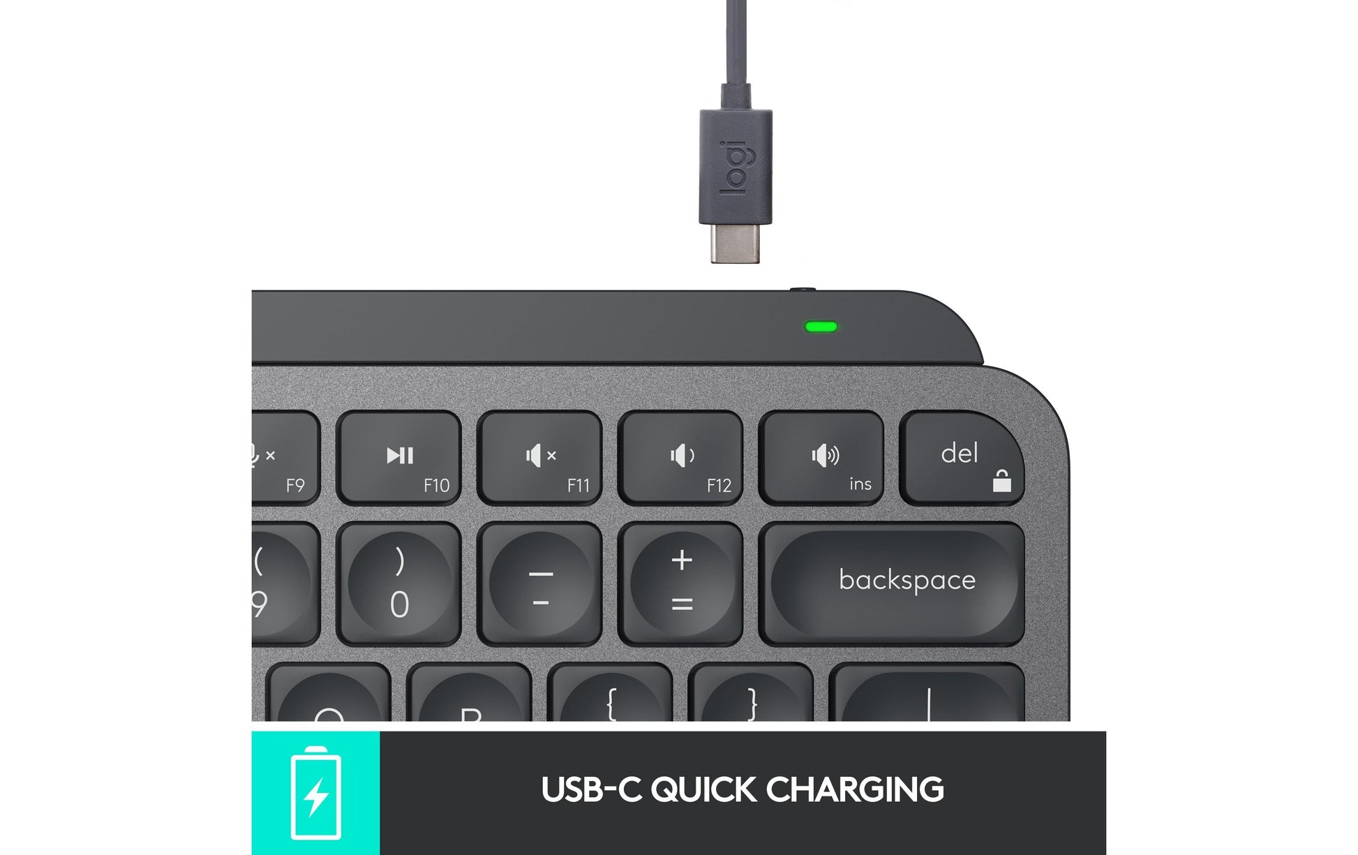 Logitech MX Keys Mini – Mini Tastatur – Bluetooth & 2,4 GHz – QWERTY (US-INT) – für Logi Bolt USB-Empfänger