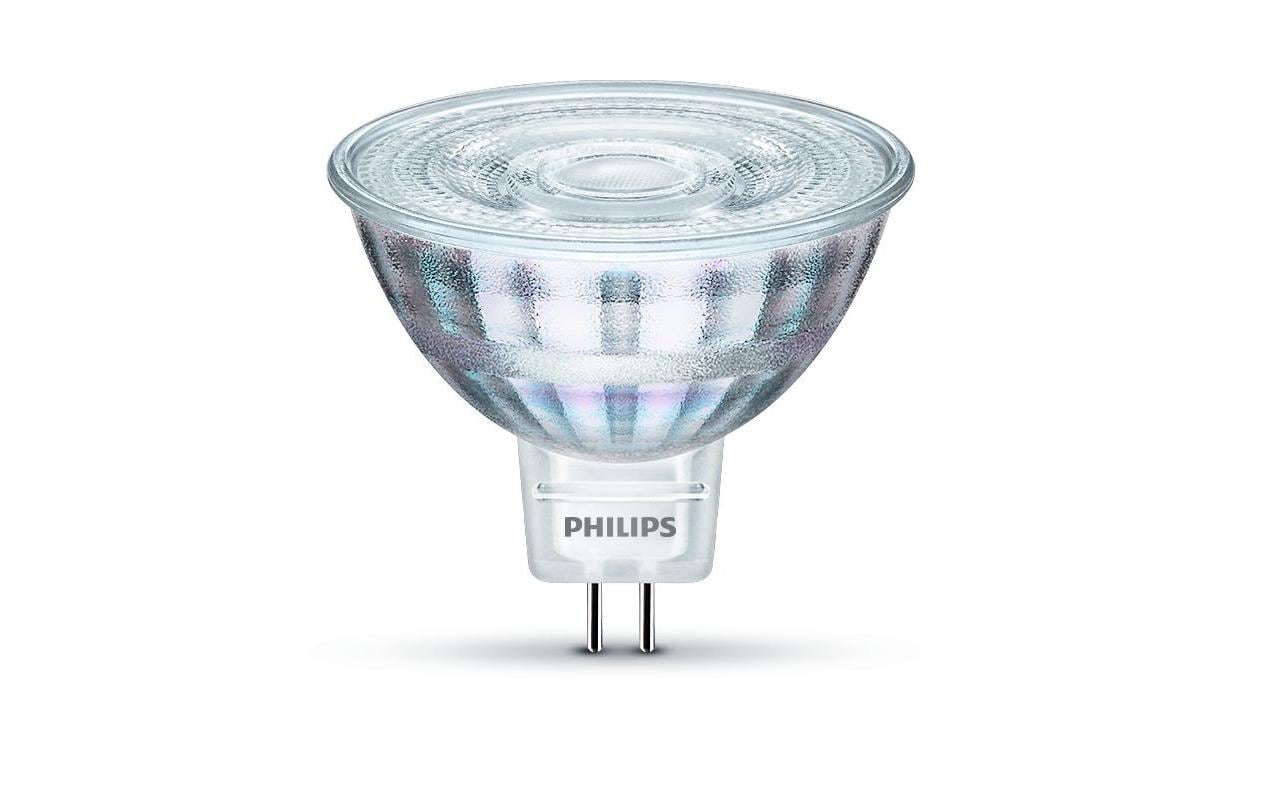 Philips by Signify Philips LED-Reflektor MR16 GU5.3 – 230 lm, 2,9 W, Warmweiss 2700 K, 36° – 1 Stk., Silber/Glas