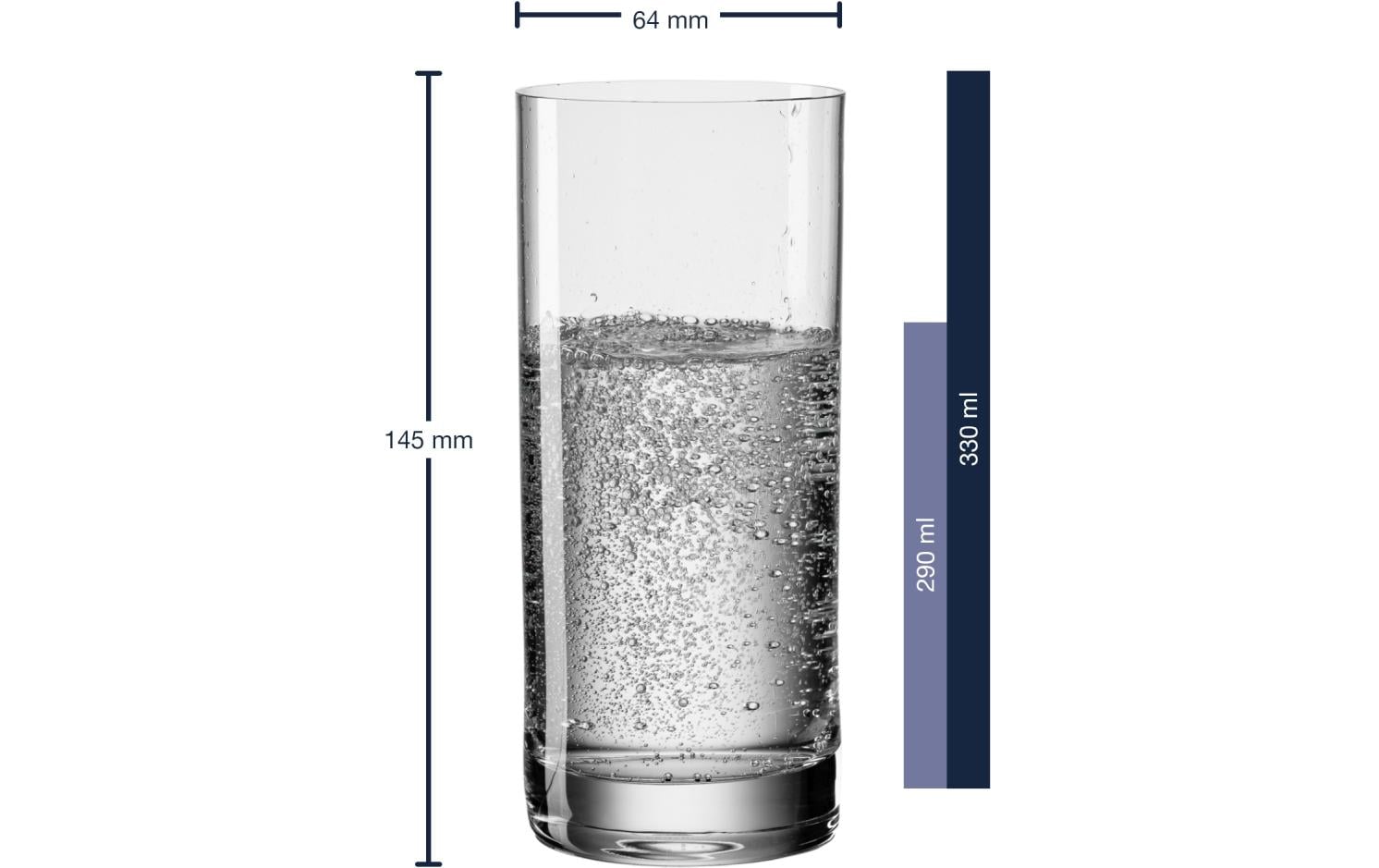 LEONARDO Trinkglas – 0,33 l, Kristallglas, Transparent, Stossfest, Spülmaschinenfest, 6 Stück