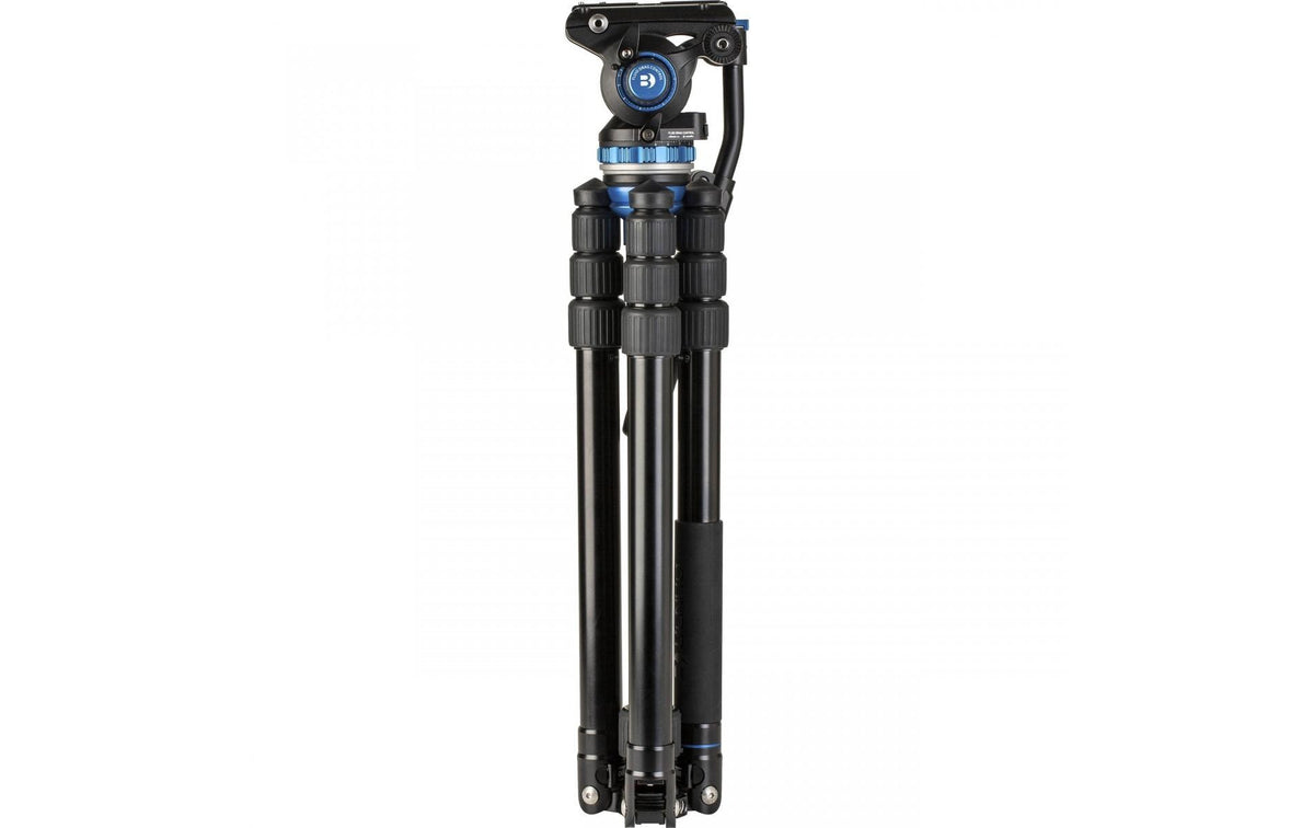 Benro A3883TS6PRO Aero Videostativ – bis 184 cm – 6 kg Traglast – 4 Sektionen, Aluminium – Schwarz