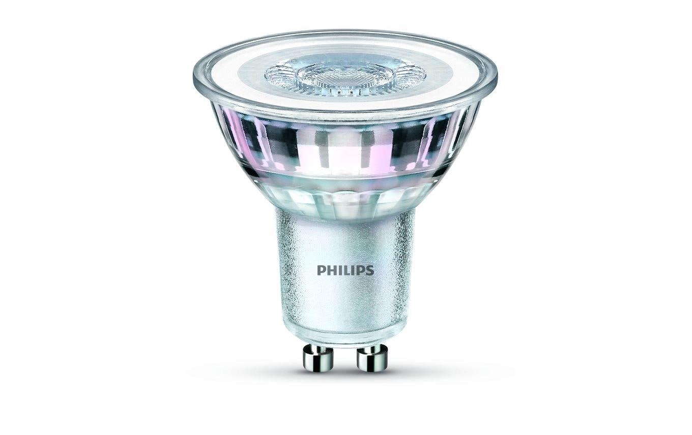Philips by Signify Philips LED-Leuchtmittel GU10, Reflektor – 355 lm, 4,8 W, Warmweiss 2700 K, 36° – 1 Stk., Silber