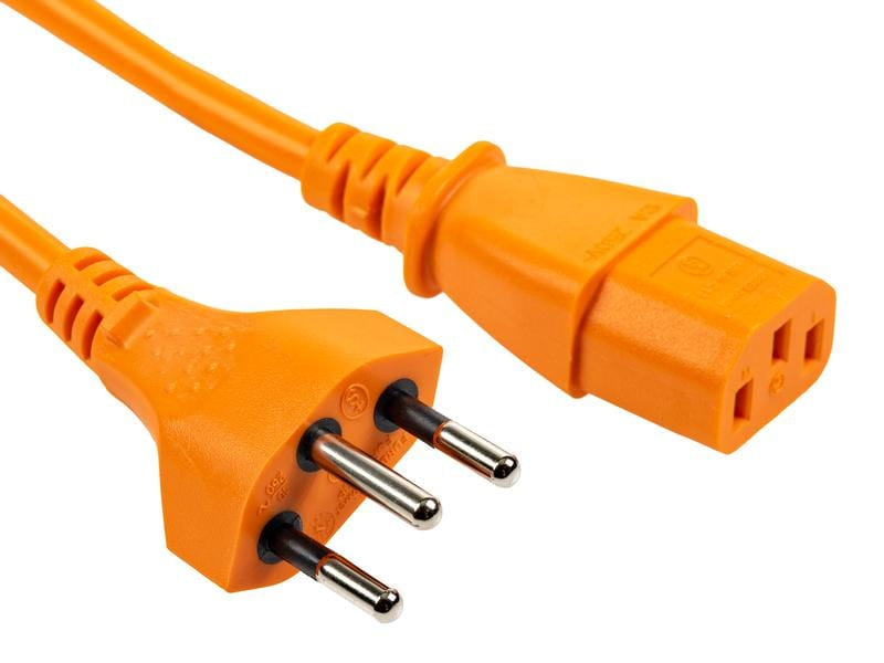 Furber. Netzkabel – T12–IEC C13, 5 m, 230 V/10 A, Orange