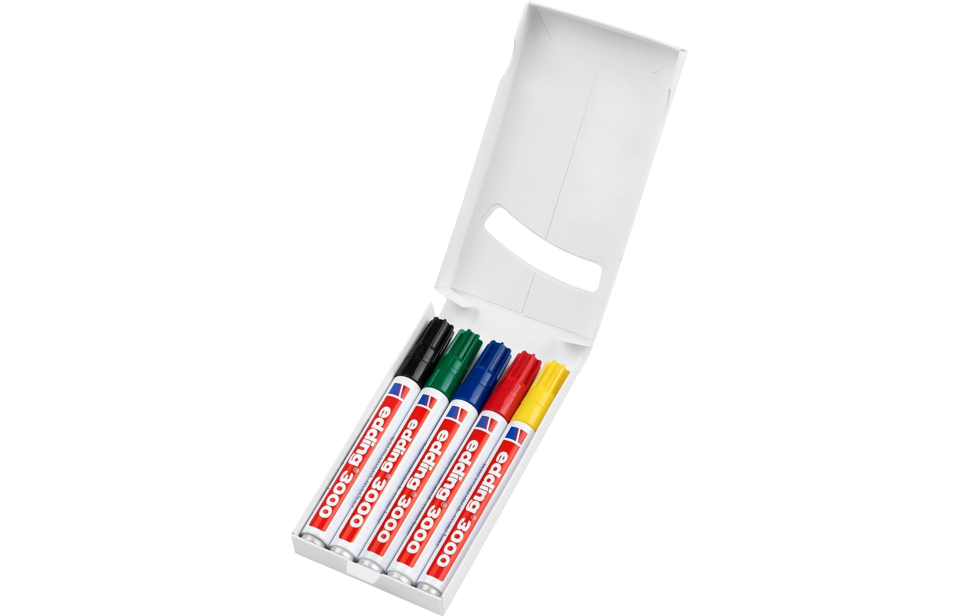 Edding 3000 Permanentmarker – Rundspitze 1,5–3 mm – Mehrfarbig – 5er-Pack – für Glas, Metall und Kunststoff