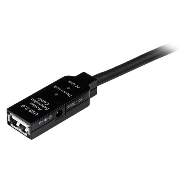 StarTech.com USB-A Verlängerungskabel (Stecker auf Buchse) – USB 2.0 (480 Mbit/s) – 20 m – Aktiv – Schwarz