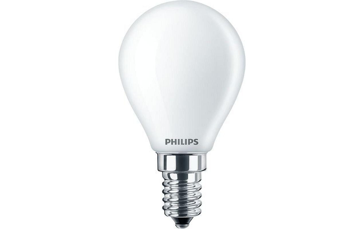 Philips LED-Leuchtmittel E14 Kerze – Warmweiss 2700 K, 250 lm, 2,2 W – IP44 – 1 Stk. – Weiss – CorePro lustre