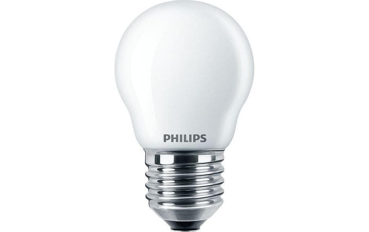 Philips Leuchtmittel E27 Globus (P45) – 806 lm, 6,5 W, Warmweiss 2700 K – IP44 – 1 Stk. – Weiss – CorePro
