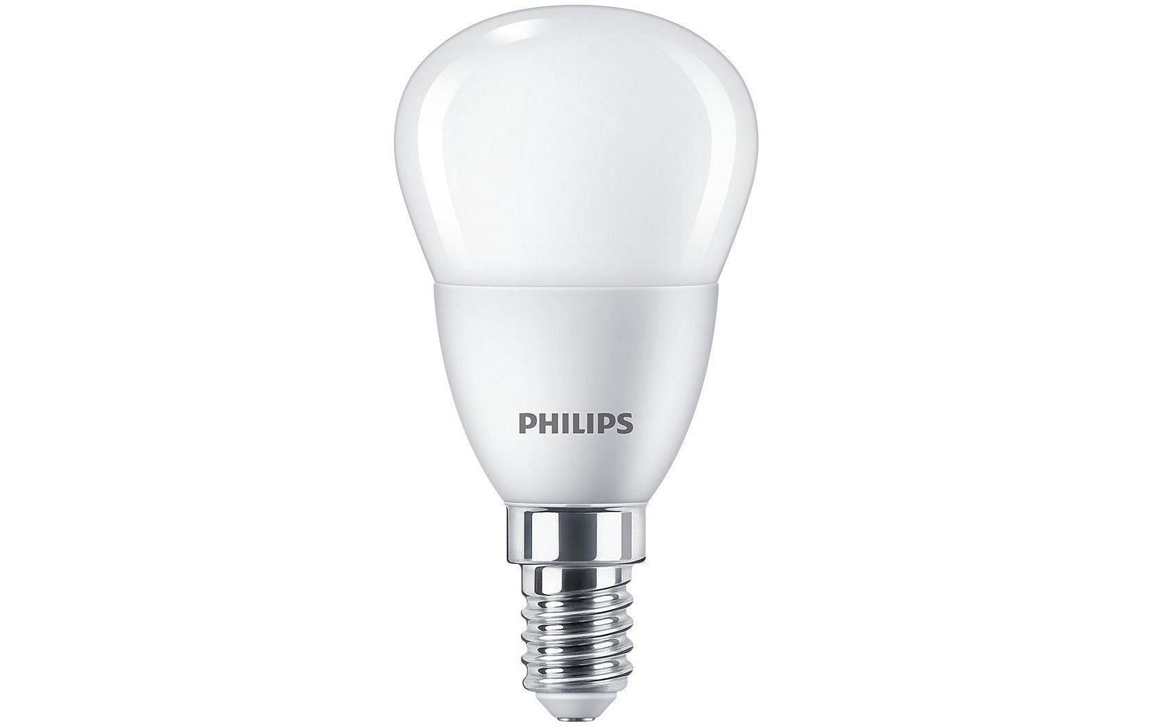Philips LED-Leuchtmittel E14 Globus – Warmweiss 2700 K, 250 lm, 2,8 W – IP44 – 1 Stk. – Weiss