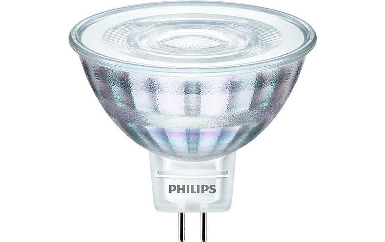 Philips LED-Leuchtmittel MR16 GU5.3 – Warmweiss 2700 K, 345 lm, 4,4 W – 36° – 1 Stk. – Transparent
