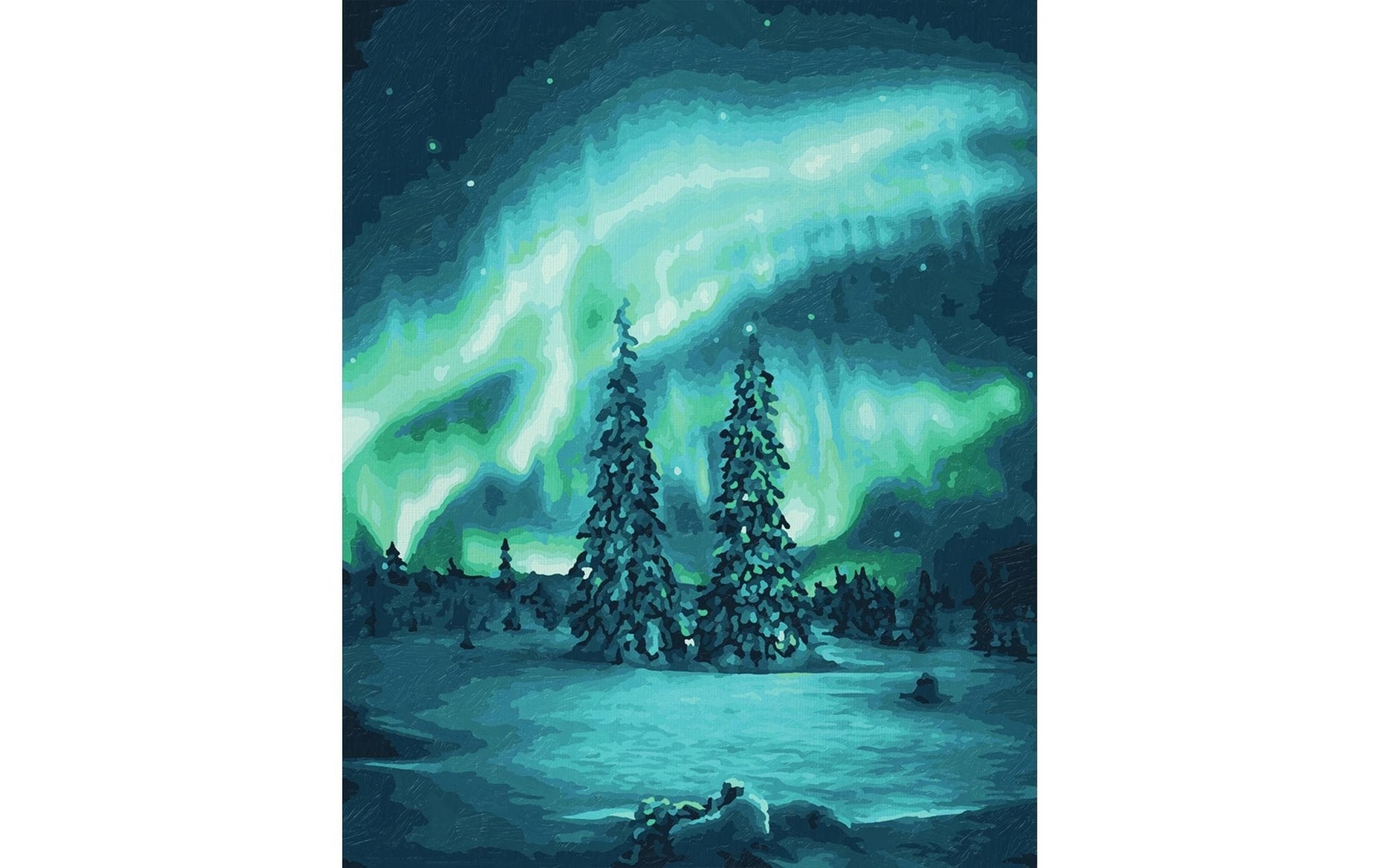 Schipper Malen-nach-Zahlen-Set – Polarlichter – 40 × 50 cm – inkl. Acrylfarben & Pinsel – ab 12 Jahren
