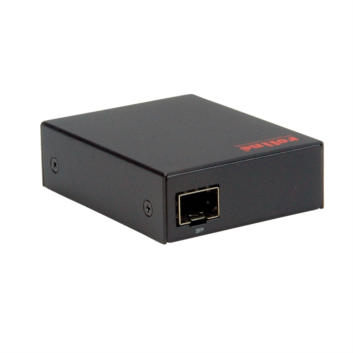 ROLINE Medienkonverter RJ-45 zu SFP – 10/100/1000 Mbit/s zu 1 Gbit/s, Jumbo Frames, 5 V DC, Schwarz