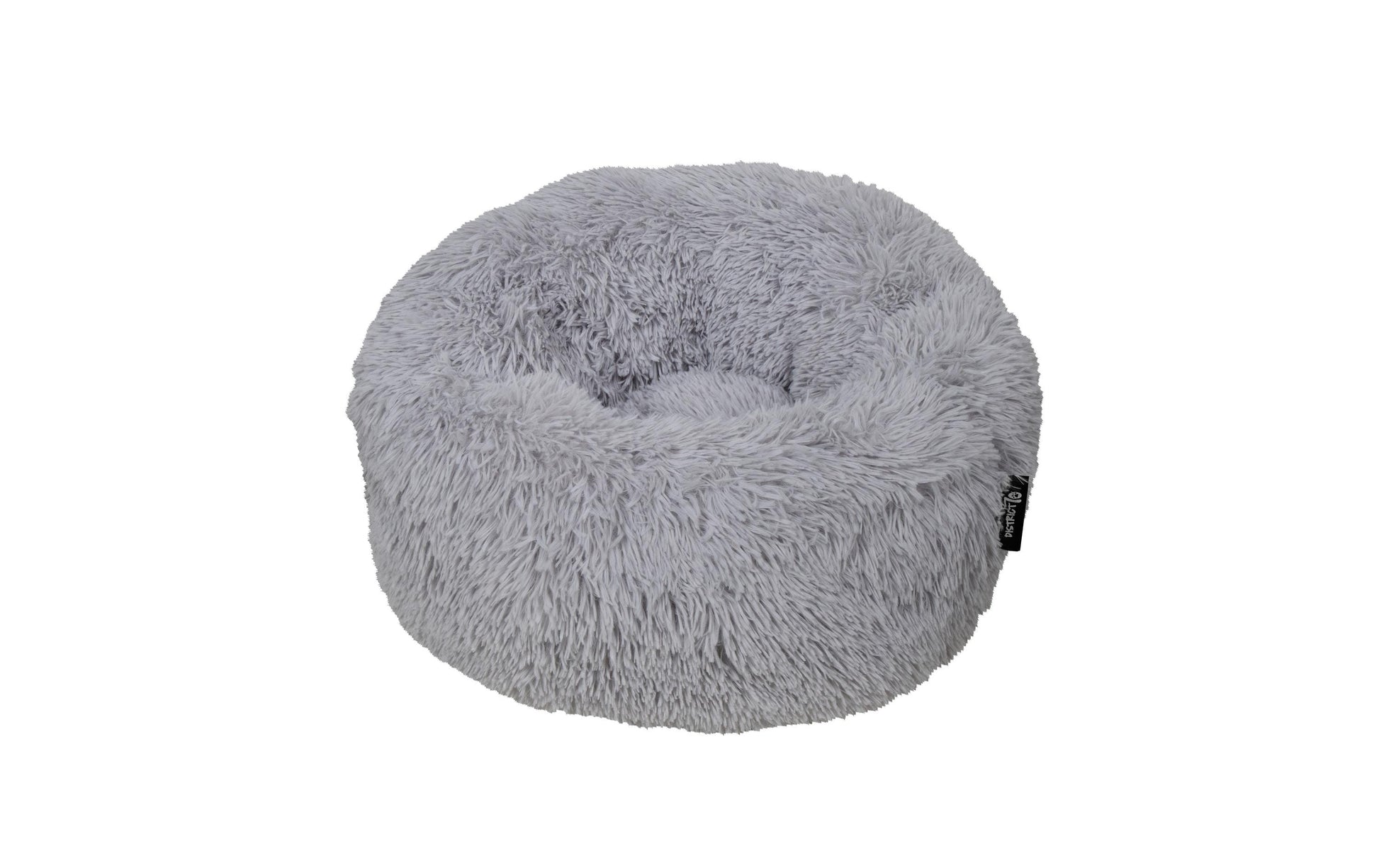 District 70 Donut Haustier-Bett – 60 × 60 × 20 cm, Polyester, Anti-Rutsch-Basis, Hellgrau