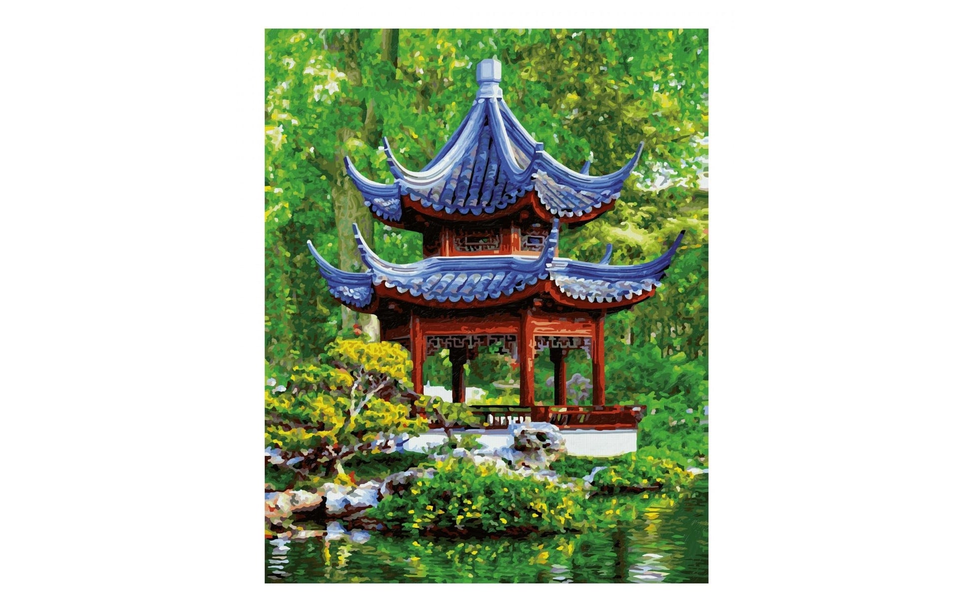 Schipper Malen-nach-Zahlen-Set – Pagode im japanischen Garten – 40 × 50 cm – ab 8 Jahren