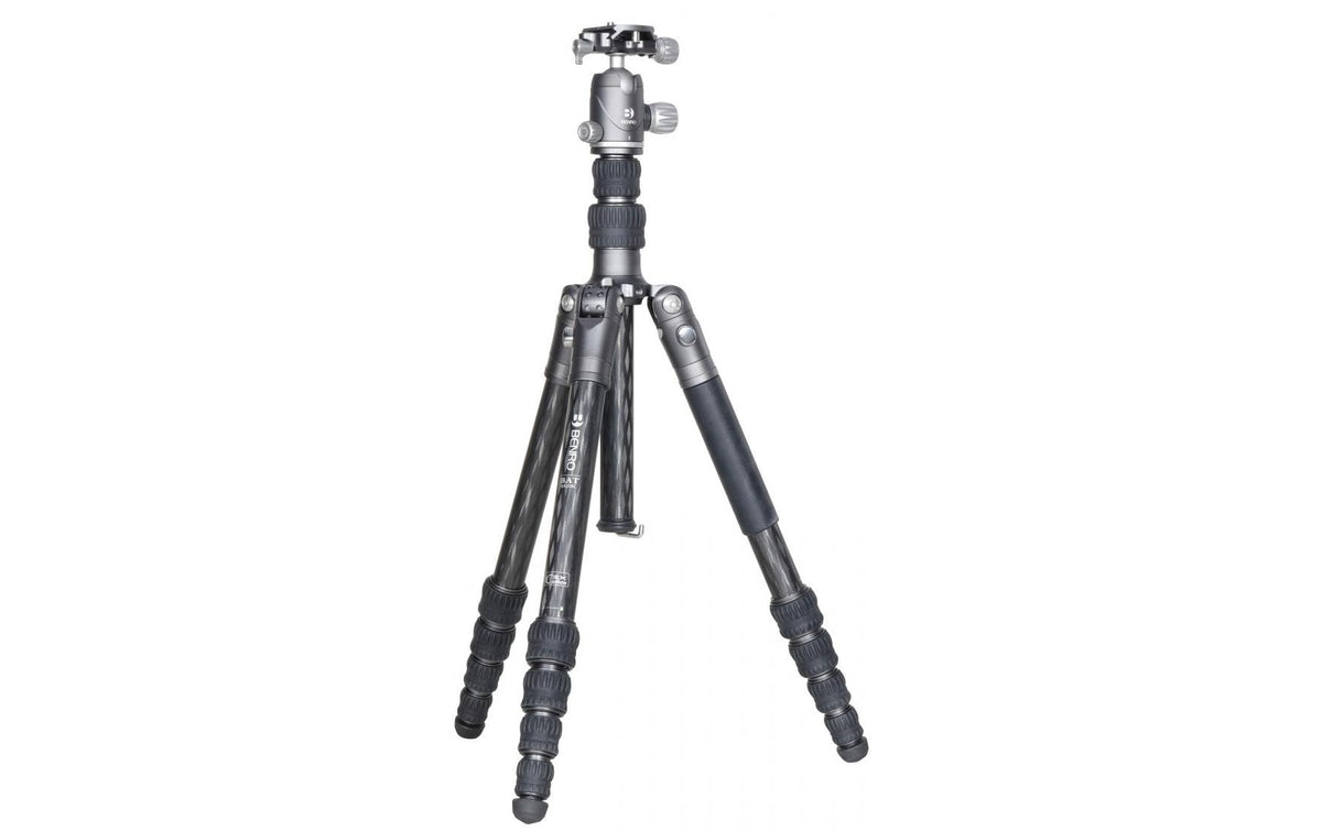 Benro FBAT15CVX20 Bat Dreibeinstativ – 165,5 cm – 14 kg Traglast – Carbon, 5 Sektionen – Twistlock – Grau