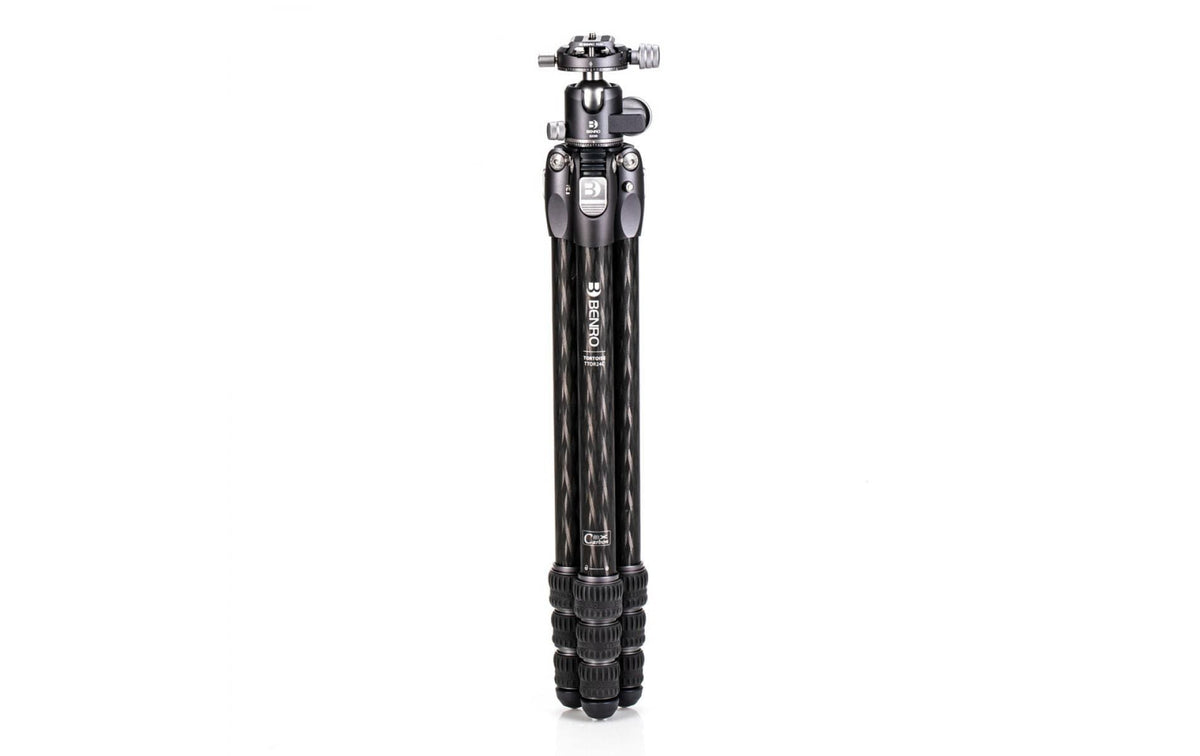 Benro TTOR24CGX30 Tortoise Stativ – Carbon, 4 Sektionen, 129,5 cm, Tragkraft 14 kg – für 1/4" und 3/8" Gewinde
