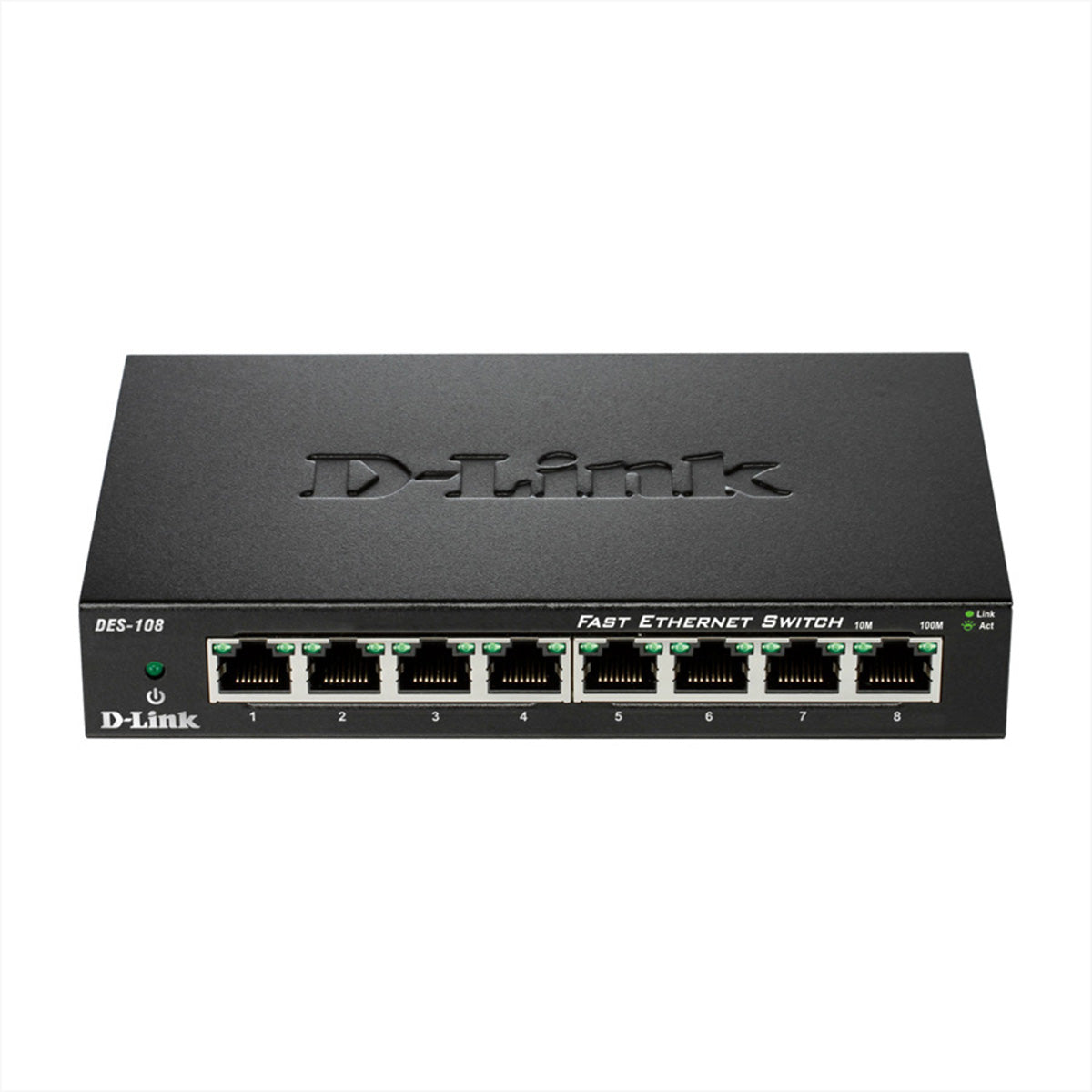 D-Link DES-108 – Switch – 8× 10/100, Desktop, Schwarz