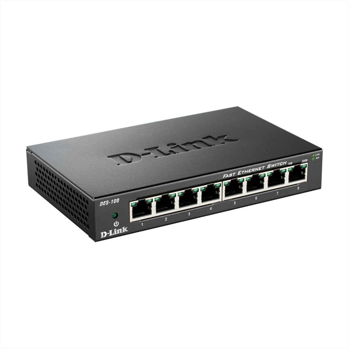 D-Link DES-108 – Switch – 8× 10/100, Desktop, Schwarz