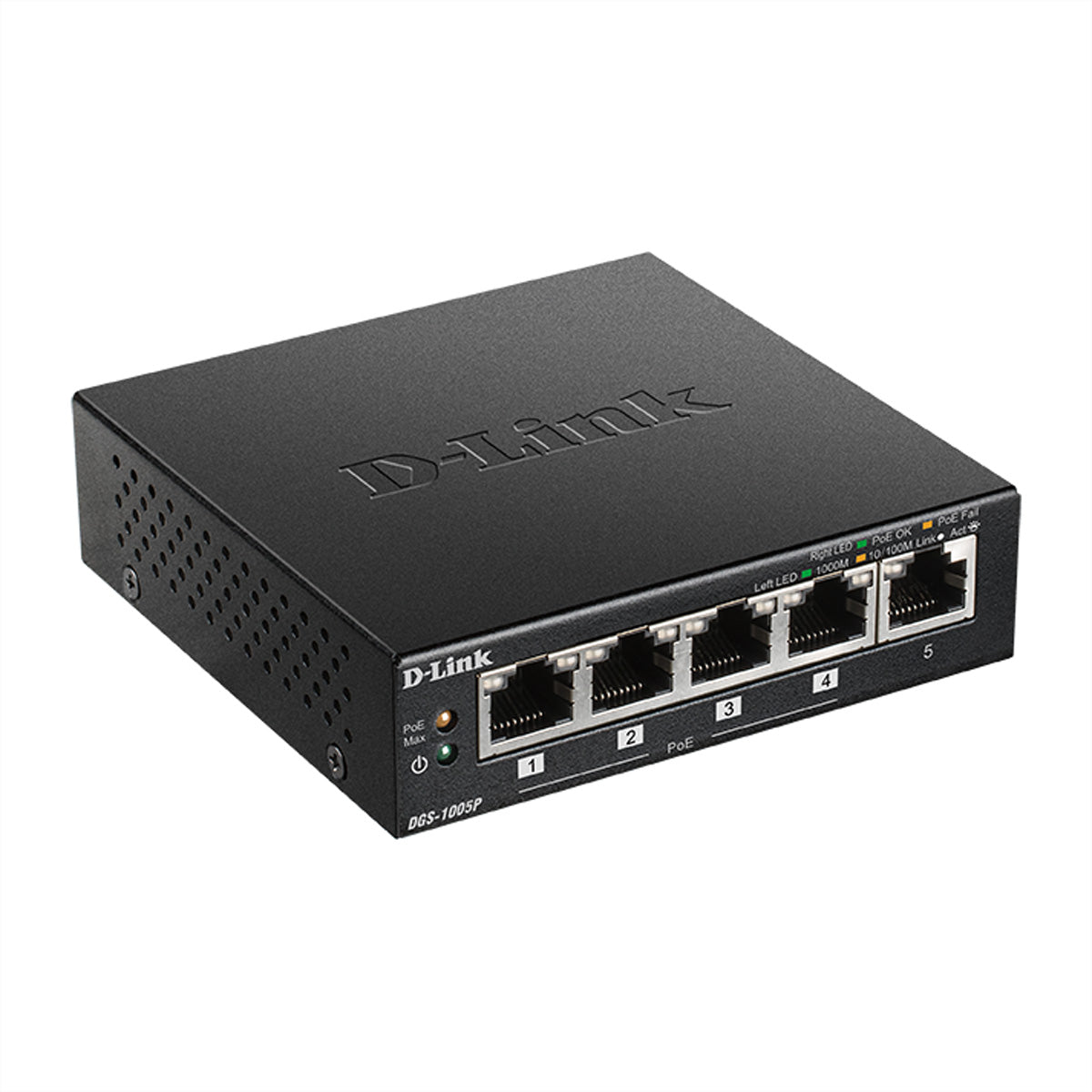 D-Link DGS-1005P/E – Switch – 5×GbE, PoE+ 60 W
