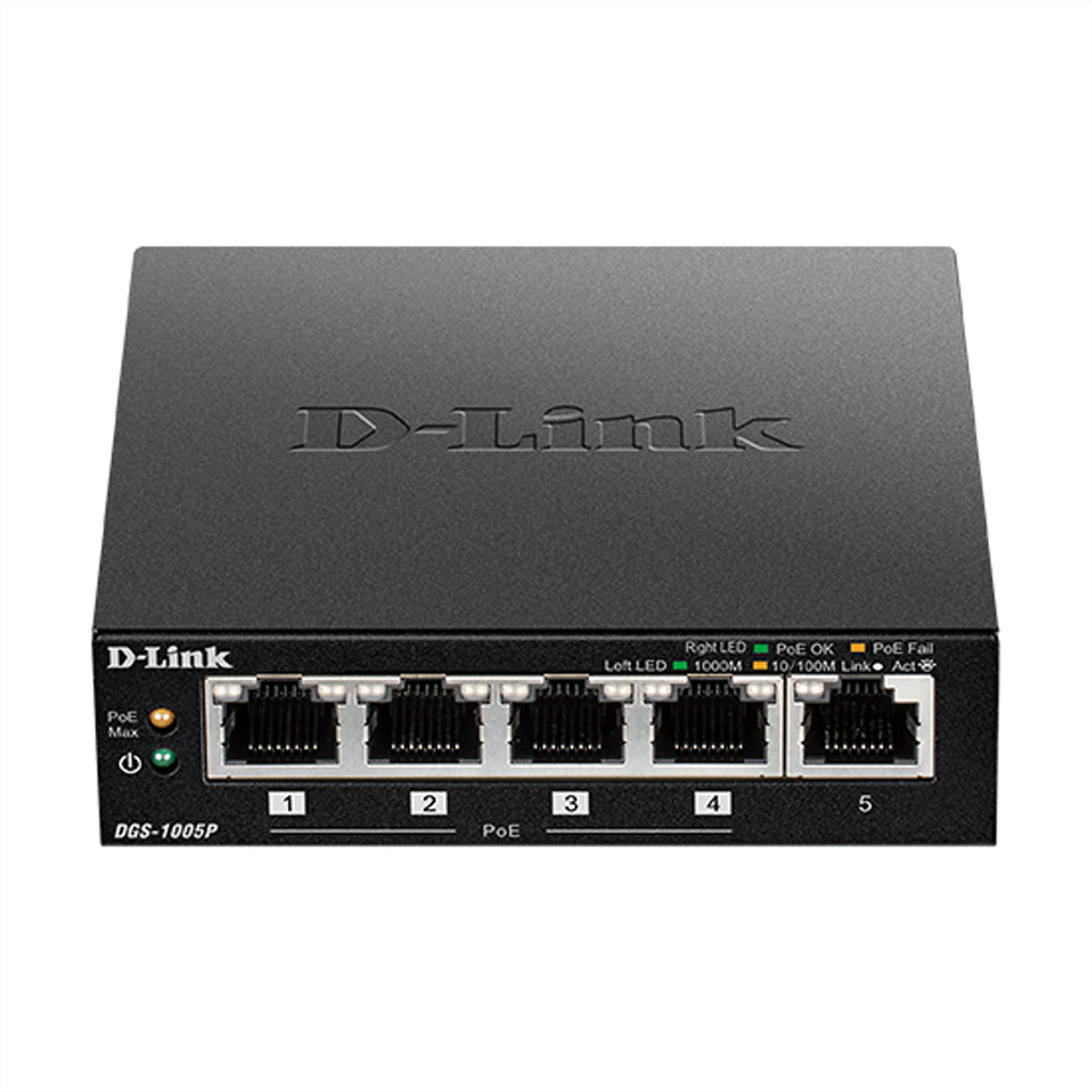 D-Link DGS-1005P/E – Switch – 5×GbE, PoE+ 60 W