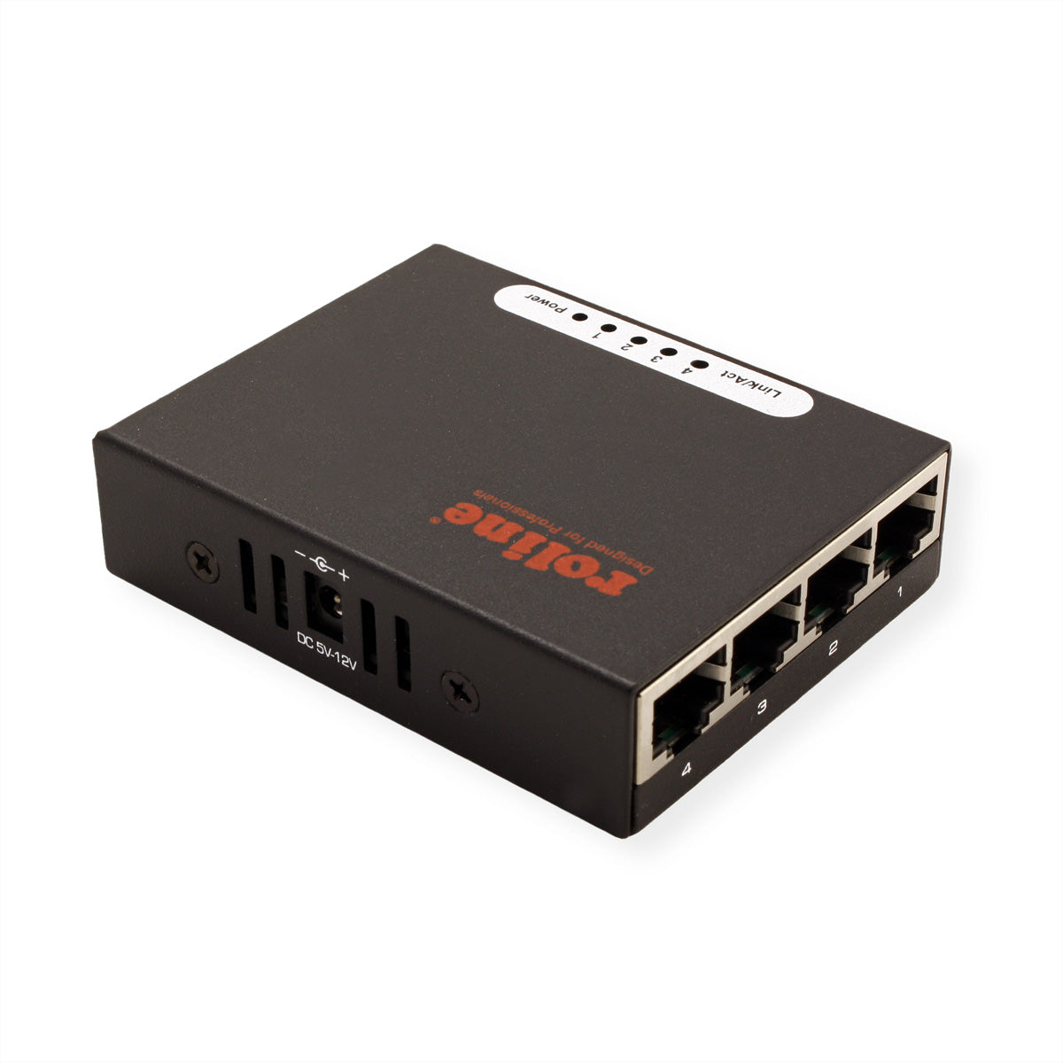 ROLINE Pocket – Unmanaged Switch – 4× 1G, Desktop, Schwarz