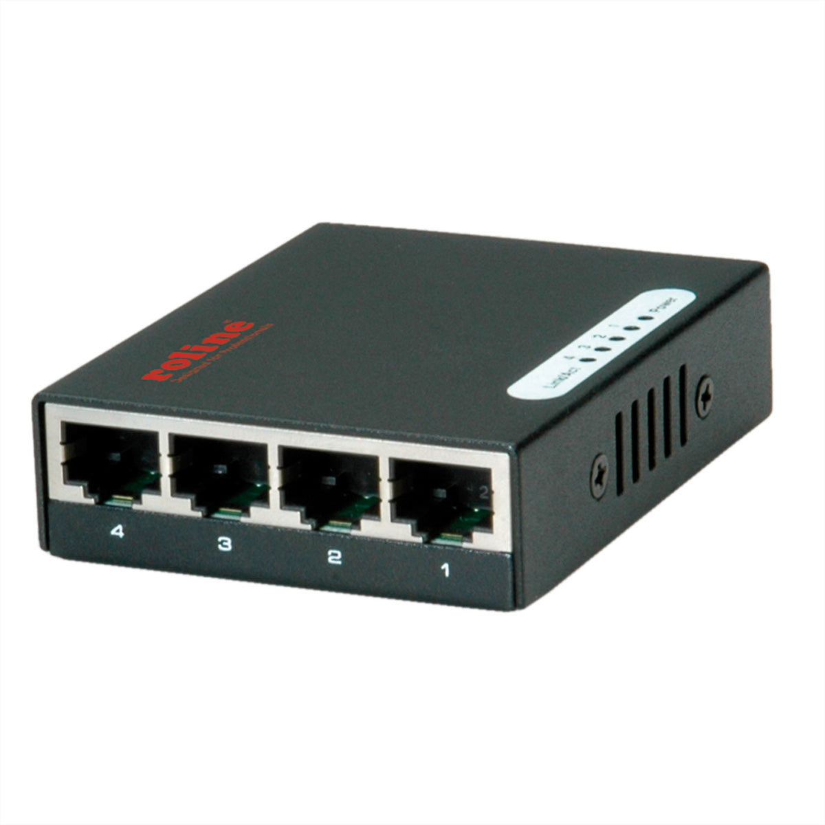 ROLINE Pocket – Unmanaged Switch – 4× 1G, Desktop, Schwarz