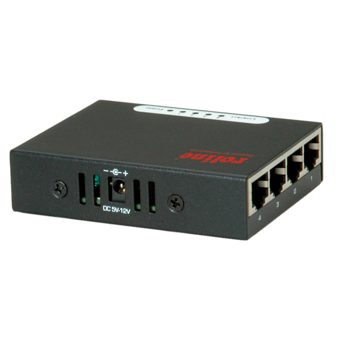 ROLINE Pocket – Unmanaged Switch – 4× 1G, Desktop, Schwarz