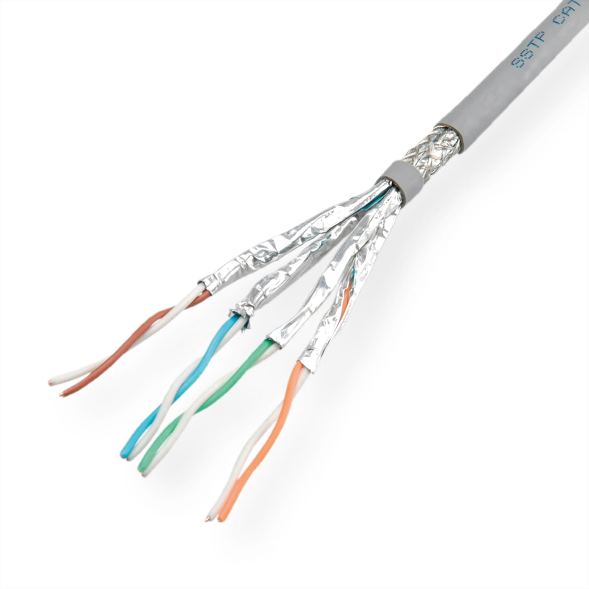 ROLINE Installationskabel – Cat7 (Klasse F), S/FTP (PiMF), AWG 23, Massivdraht, 300 m, Grau, PVC