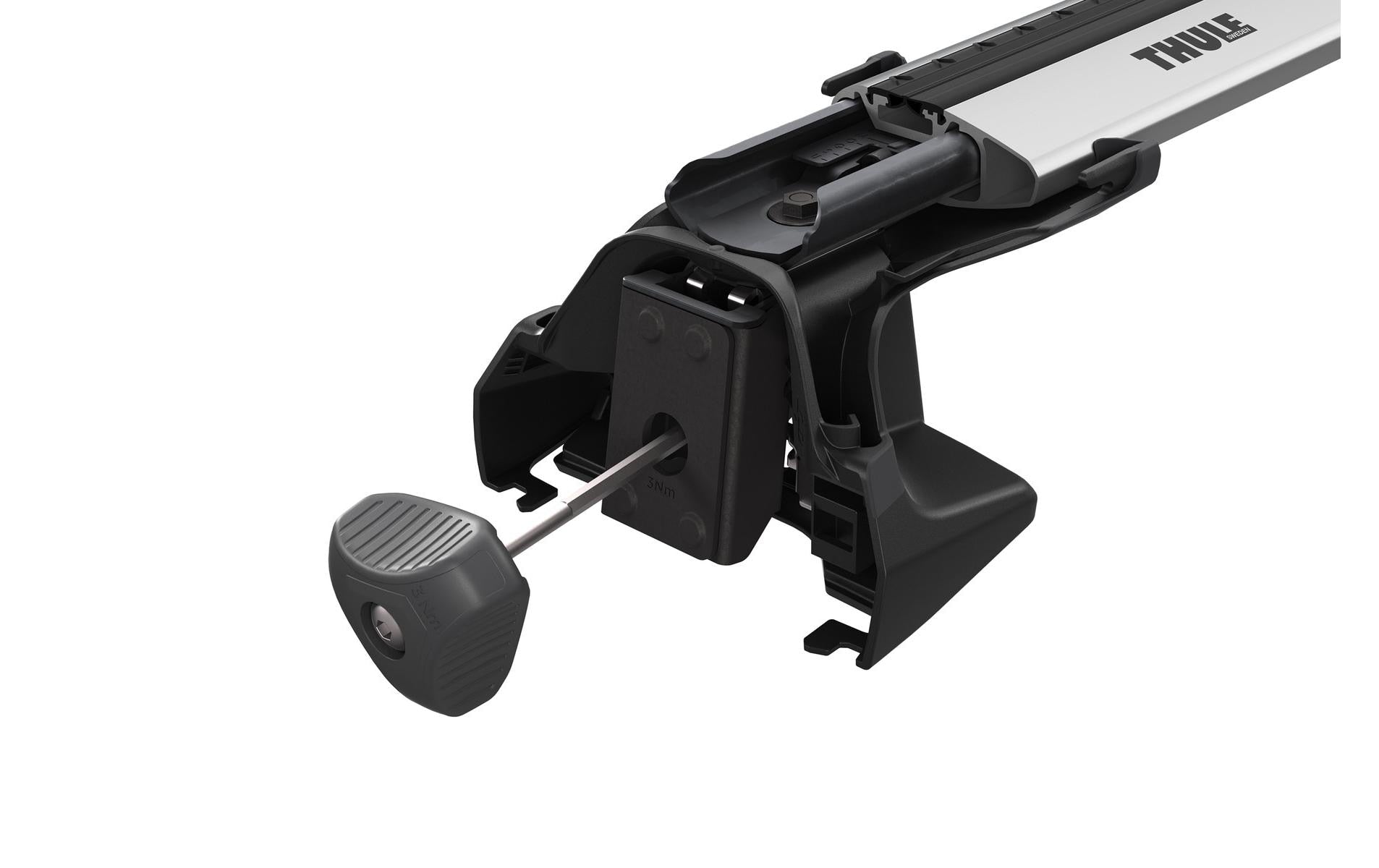 Thule Trägerfuss Edge Clamp – abschliessbar, für Thule One Key System – 75 kg – schwarz – 4 Stk.